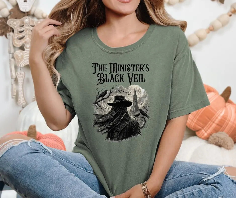 Minister's Black Veil Gothic Literature Tee, Nathaniel Hawthorne Bookish Shirt