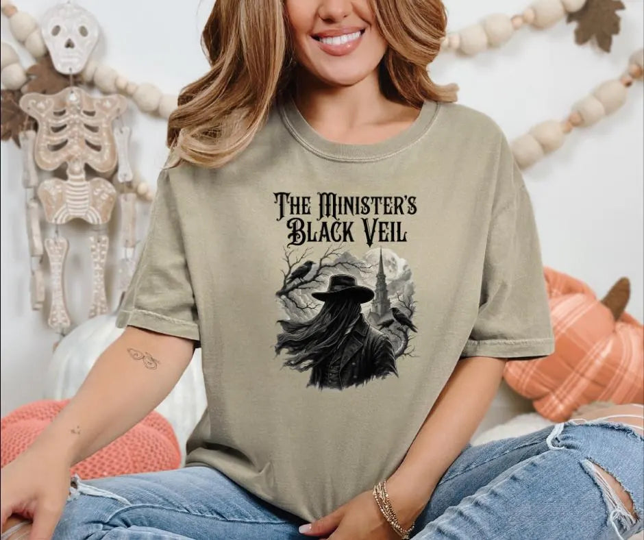 Minister's Black Veil Gothic Literature Tee, Nathaniel Hawthorne Bookish Shirt