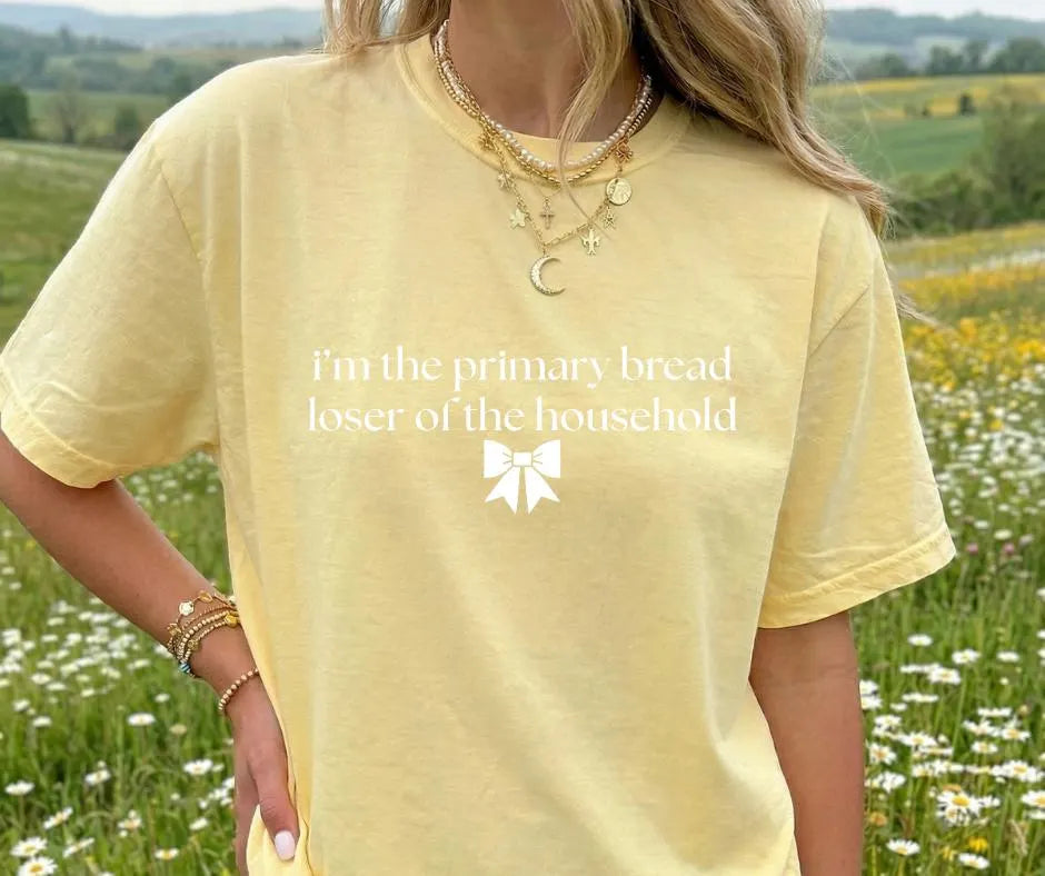 Primary Bread Loser Shirt, Funny Mom Sarcastic Wife Tee, Household Humor