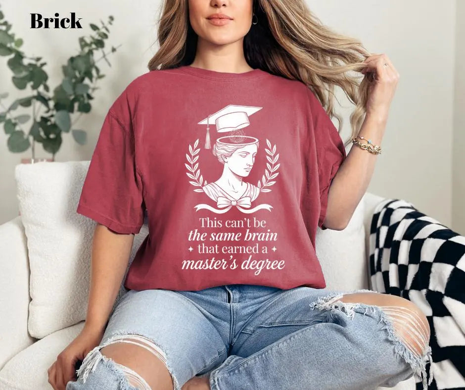 Funny Grad School Shirt, Master’s Degree Brain Humor Tee, Academic Gift