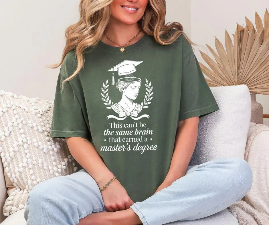 Funny Grad School Shirt, Master’s Degree Brain Humor Tee, Academic Gift