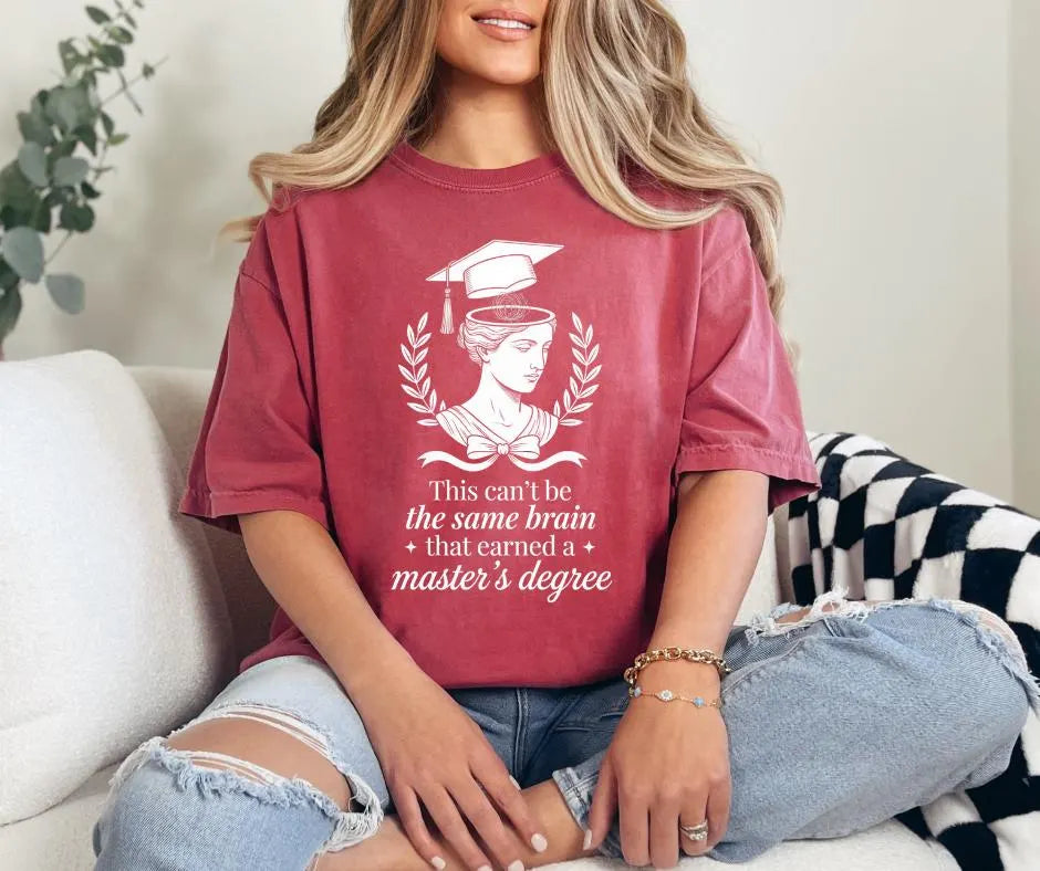 Funny Grad School Shirt, Master’s Degree Brain Humor Tee, Academic Gift
