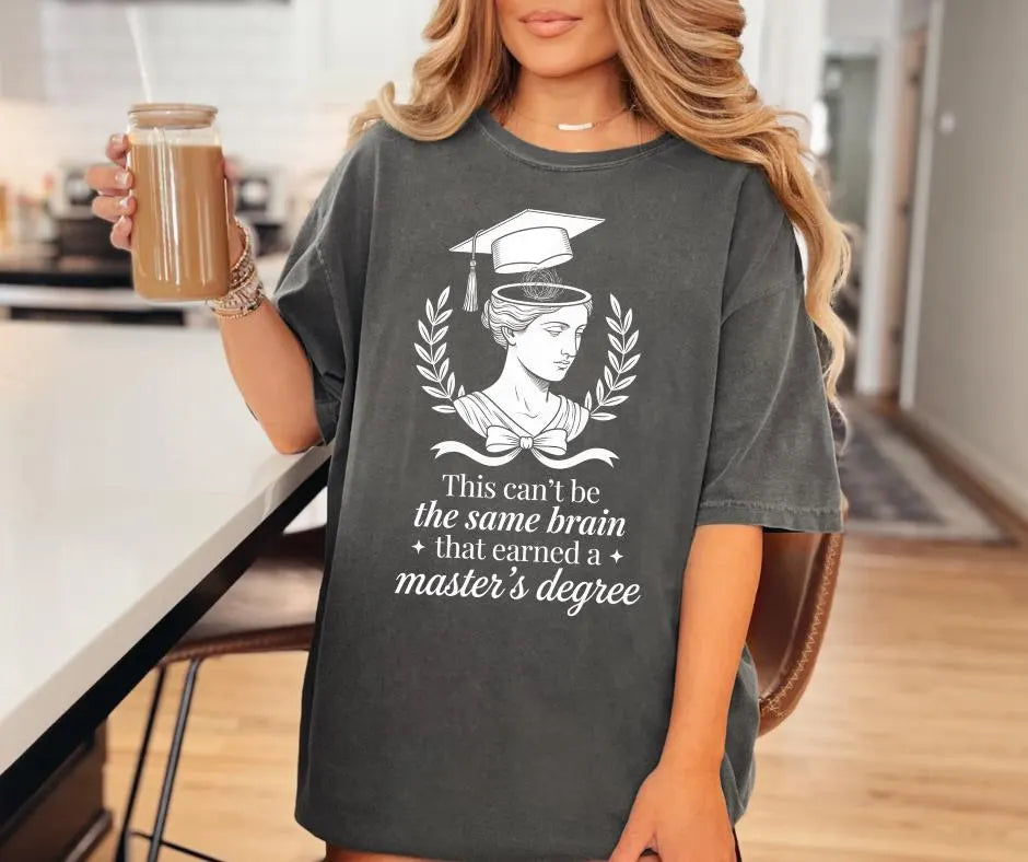Funny Grad School Shirt, Master’s Degree Brain Humor Tee, Academic Gift