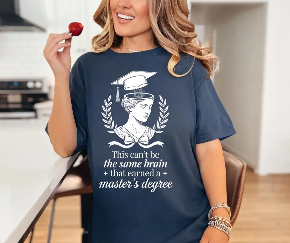 Funny Grad School Shirt, Master’s Degree Brain Humor Tee, Academic Gift