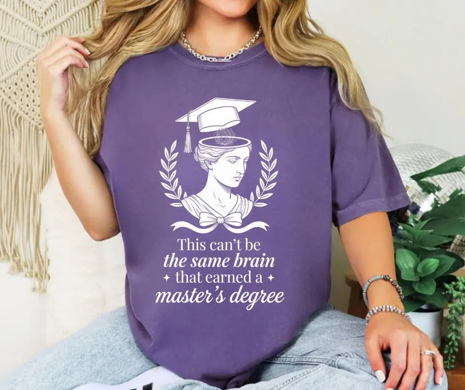 Funny Grad School Shirt, Master’s Degree Brain Humor Tee, Academic Gift