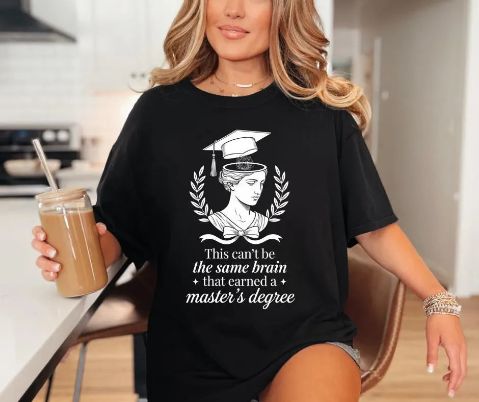 Funny Grad School Shirt, Master’s Degree Brain Humor Tee, Academic Gift