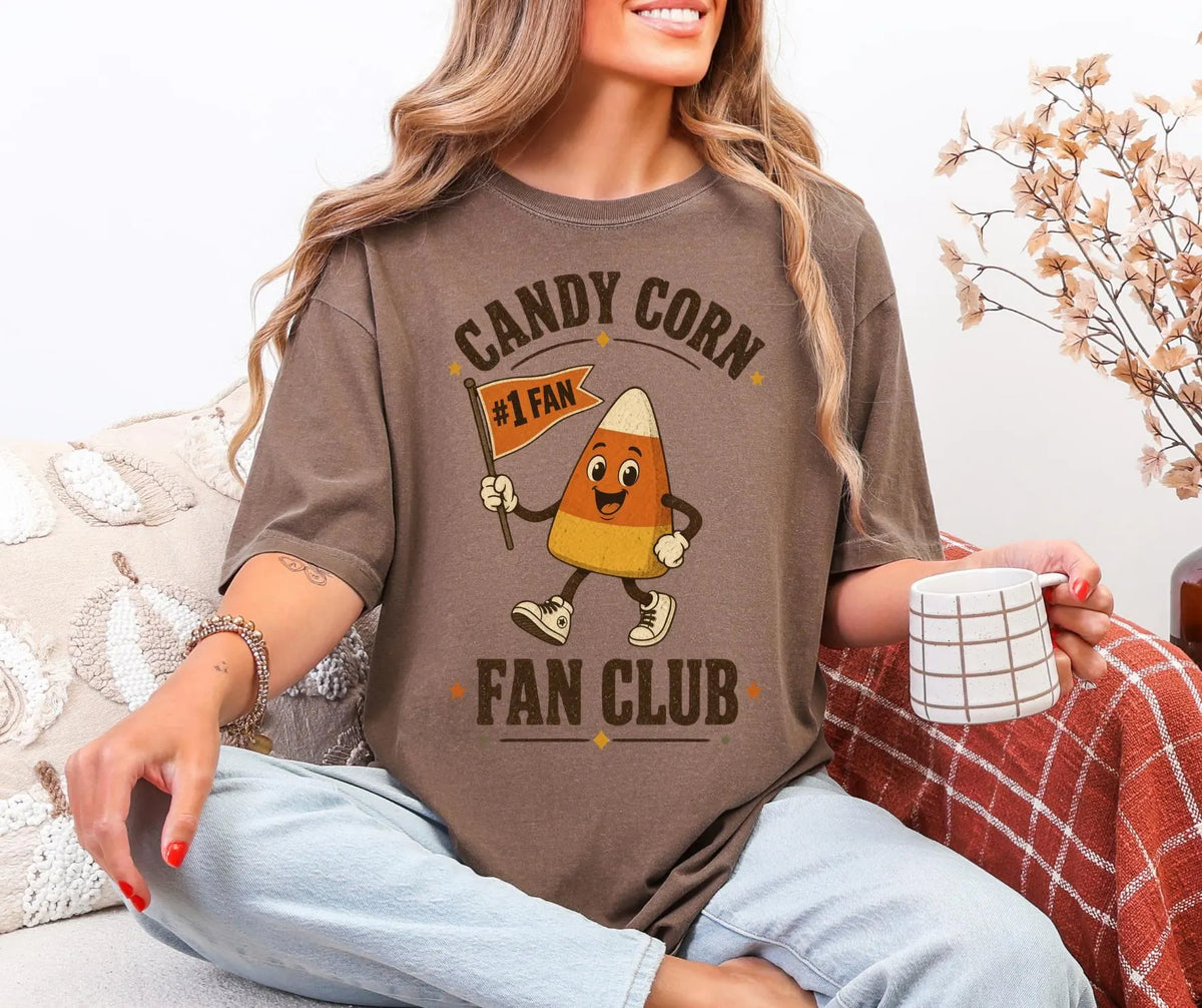 Candy Corn Fan Club Comfort Colors 1717 Shirt, Cute Halloween Candy Tee, Funny Candy Corn Fall Shirt, Spooky Season Gift