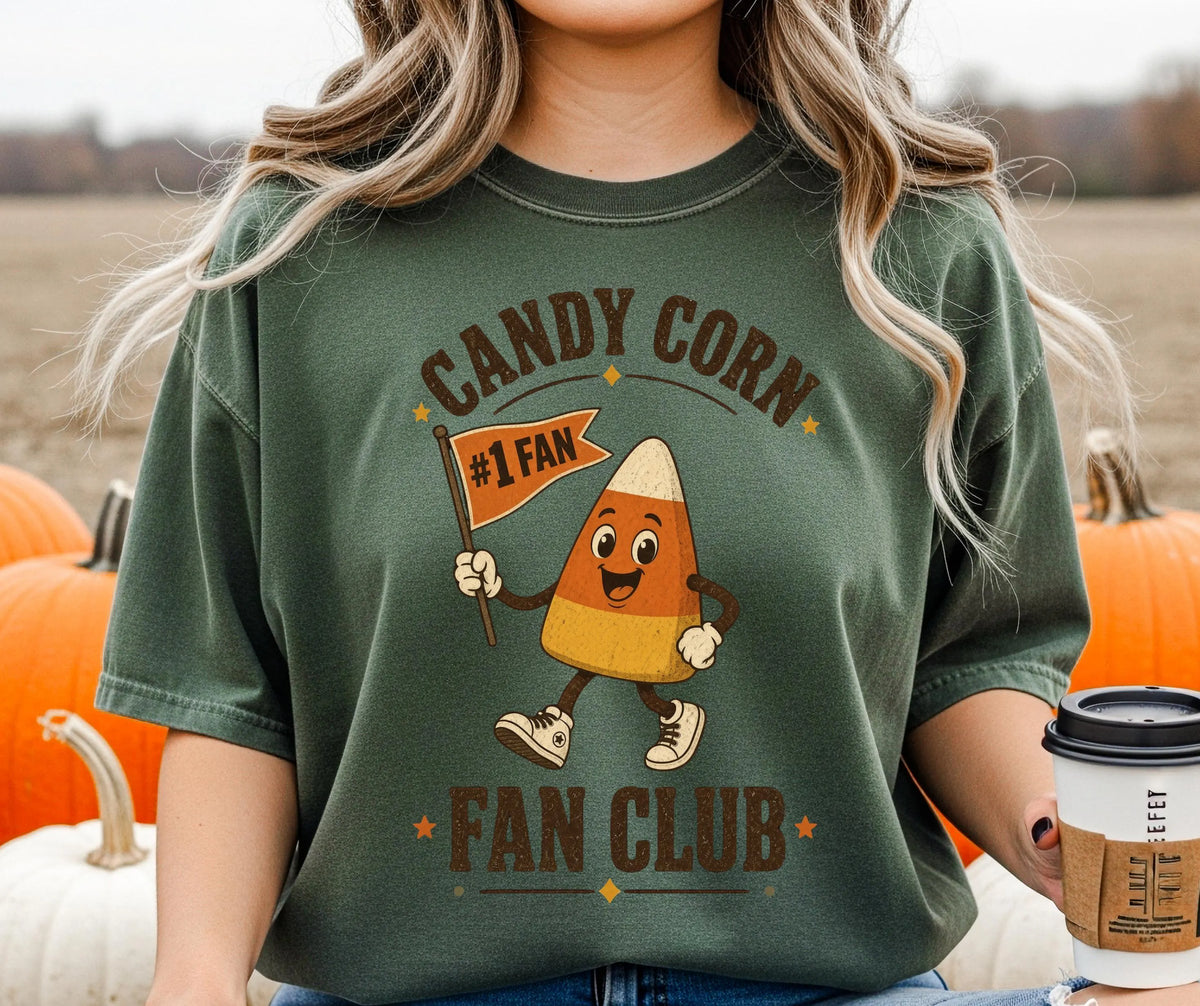 Candy Corn Fan Club Comfort Colors 1717 Shirt, Cute Halloween Candy Tee, Funny Candy Corn Fall Shirt, Spooky Season Gift