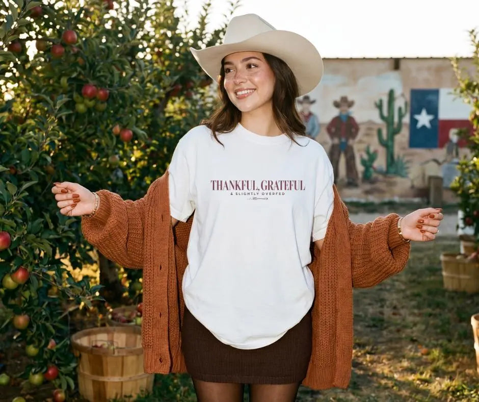Thankful, Grateful & Slightly Overfed Comfort Colors® Shirt