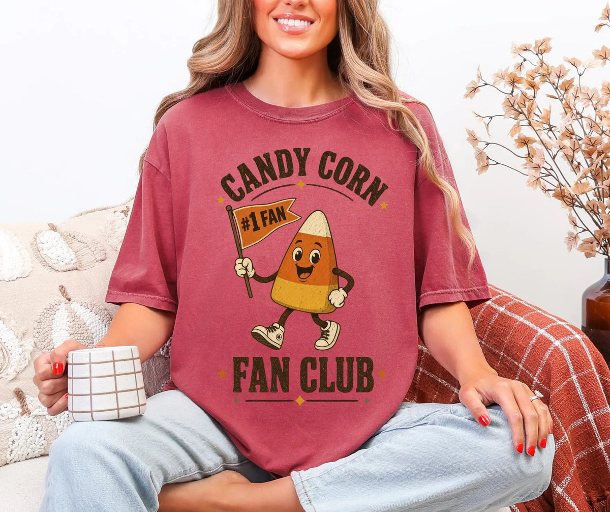 Candy Corn Fan Club Comfort Colors 1717 Shirt, Cute Halloween Candy Tee, Funny Candy Corn Fall Shirt, Spooky Season Gift