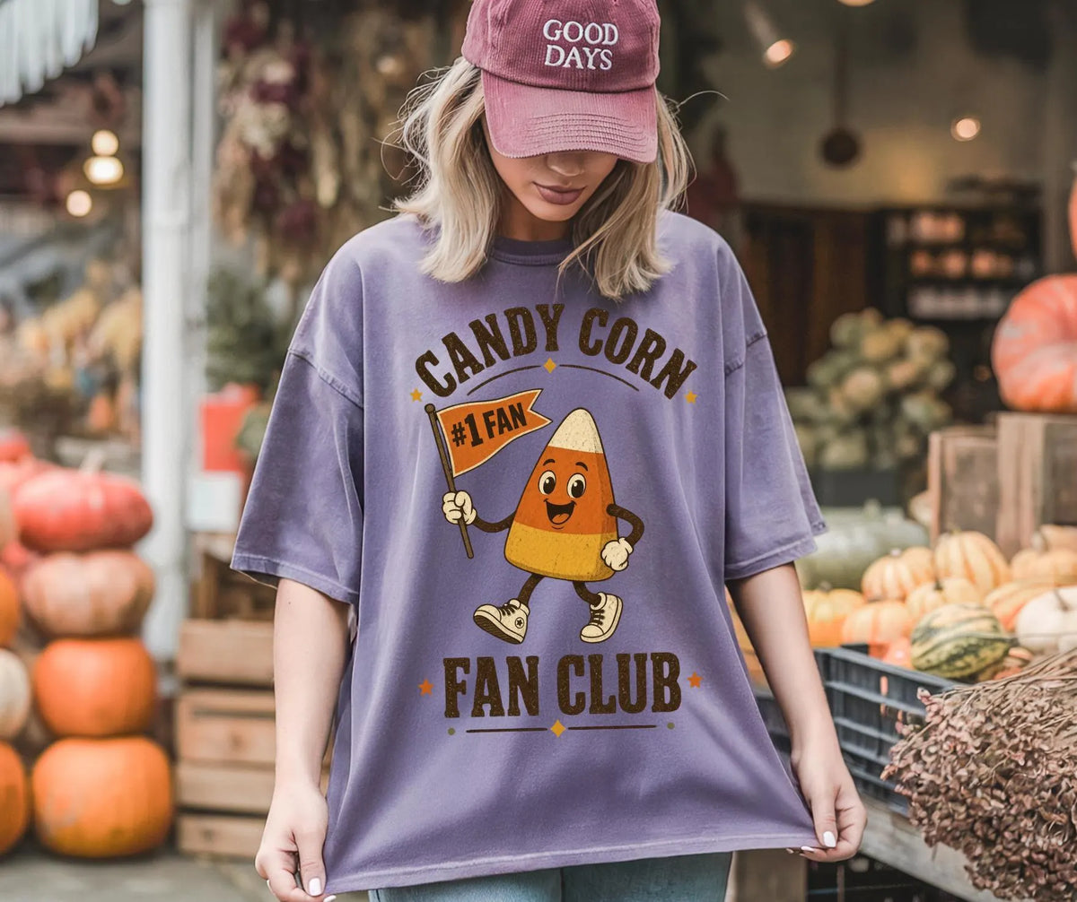 Candy Corn Fan Club Comfort Colors 1717 Shirt, Cute Halloween Candy Tee, Funny Candy Corn Fall Shirt, Spooky Season Gift