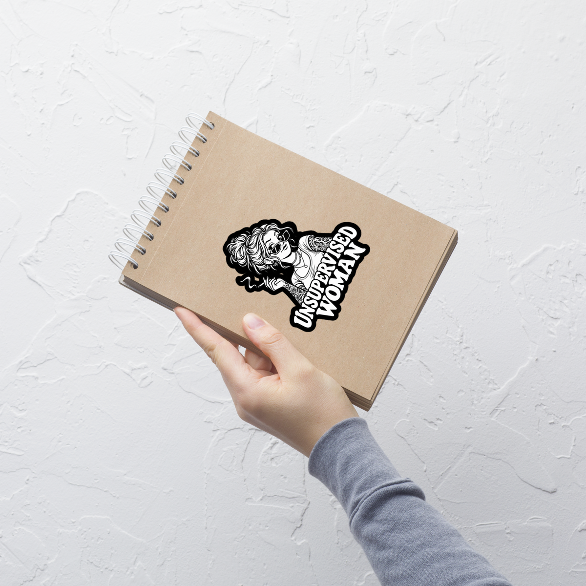 Unsupervised Woman Cigarette Funny Retro Vinyl Sticker