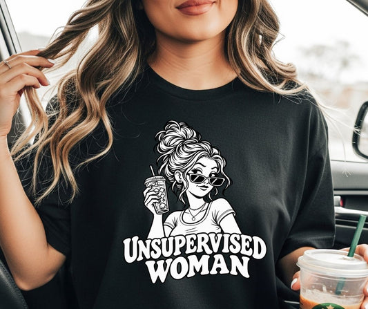 Unsupervised Woman Iced Coffee Comfort Colors® Graphic Tee