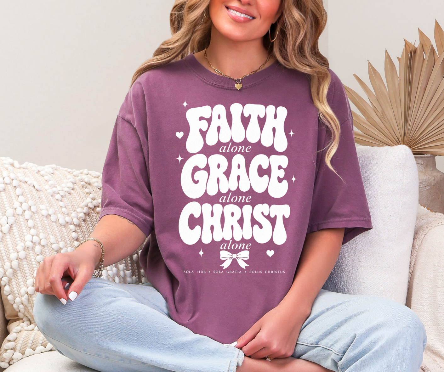 Faith Grace Christ Alone Comfort Colors 1717 Shirt, Christian Shirt, Sola Fide Sola Gratia Solus Christus Tee, Faith Gift