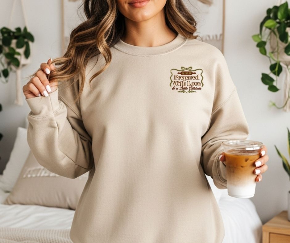 Prepared With Love & a Little Attitude Embroidered Gildan® 18000 Sweatshirt