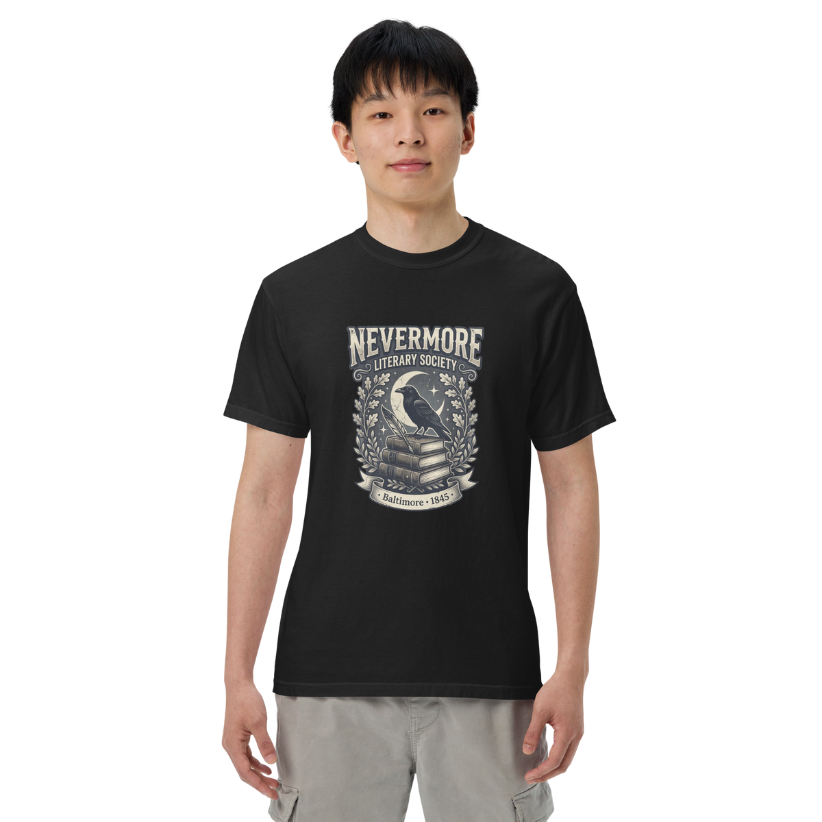 Nevermore Literary Society Raven T-Shirt, Gothic Edgar Allan Poe Bookish Tee