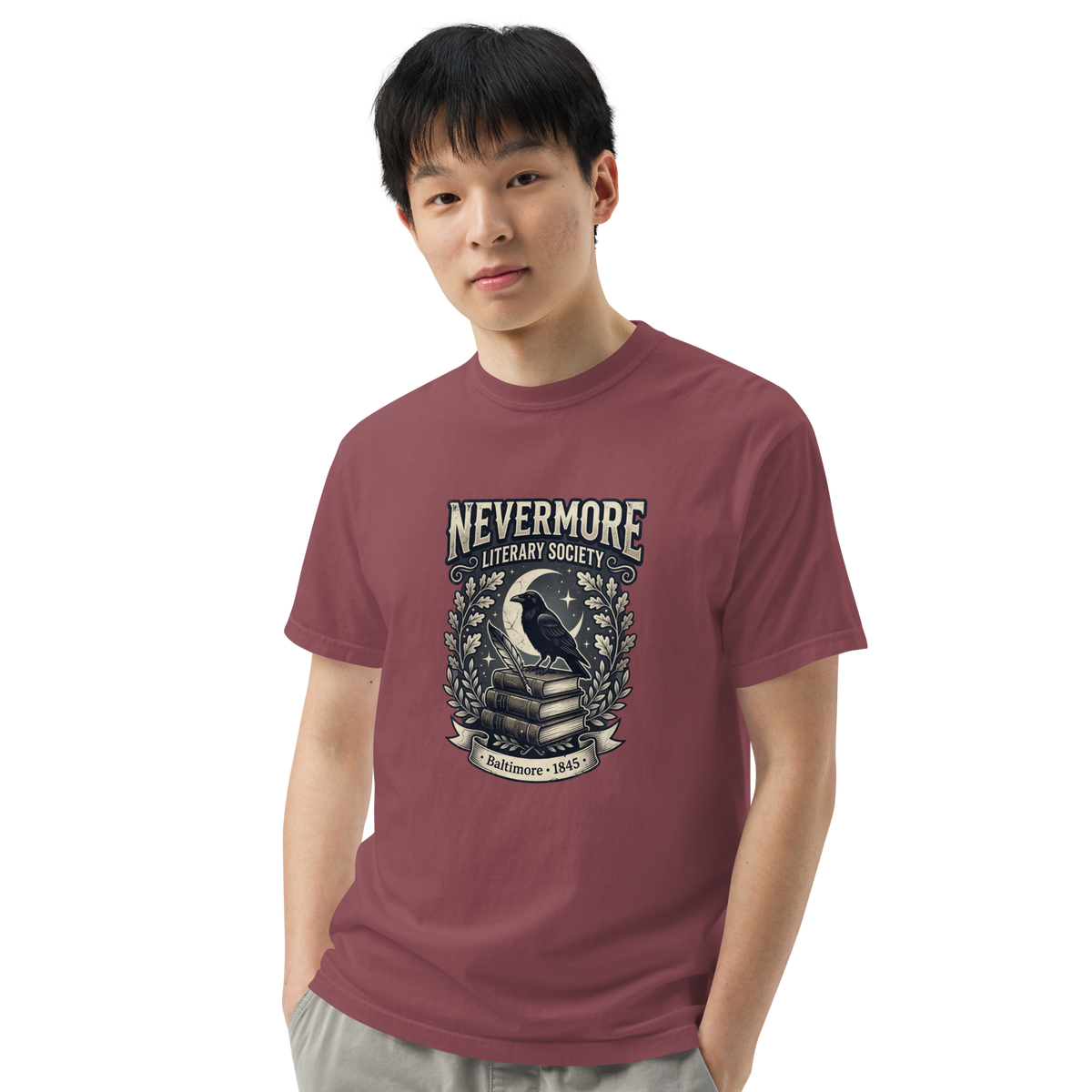 Nevermore Literary Society Raven T-Shirt, Gothic Edgar Allan Poe Bookish Tee