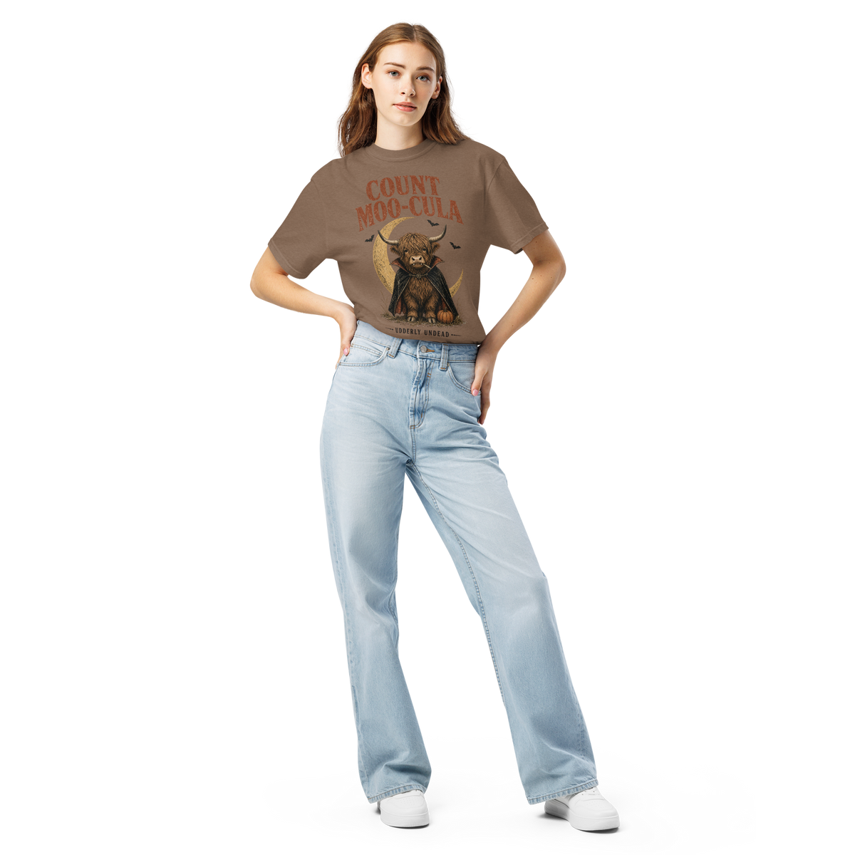 Count Moo-Cula Highland Cow Comfort Colors® Halloween Shirt