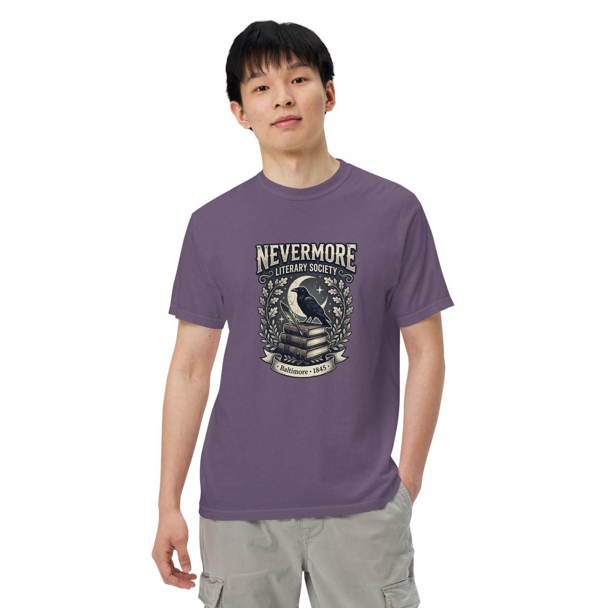 Nevermore Literary Society Raven T-Shirt, Gothic Edgar Allan Poe Bookish Tee
