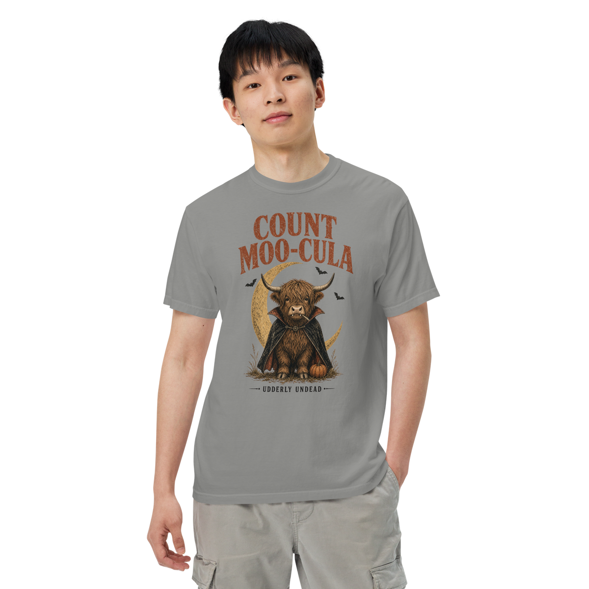 Count Moo-Cula Highland Cow Comfort Colors® Halloween Shirt