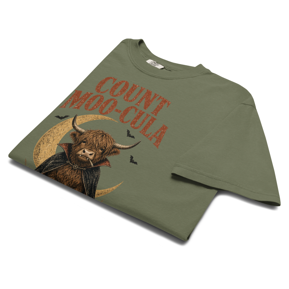 Count Moo-Cula Highland Cow Comfort Colors® Halloween Shirt