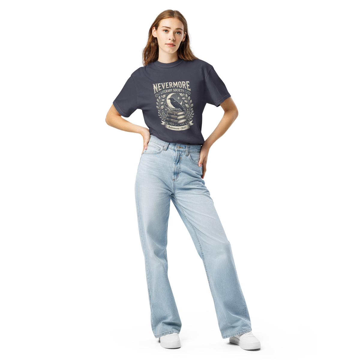 Nevermore Literary Society Raven T-Shirt, Gothic Edgar Allan Poe Bookish Tee