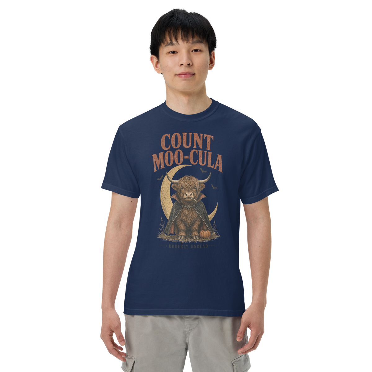 Count Moo-Cula Highland Cow Comfort Colors® Halloween Shirt