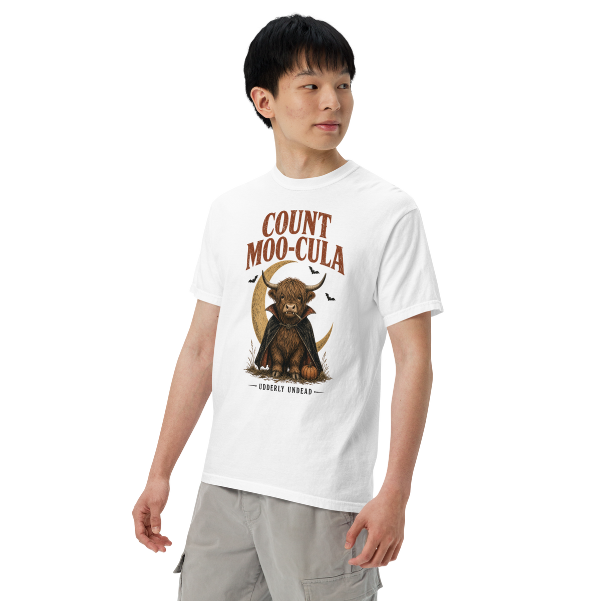 Count Moo-Cula Highland Cow Comfort Colors® Halloween Shirt
