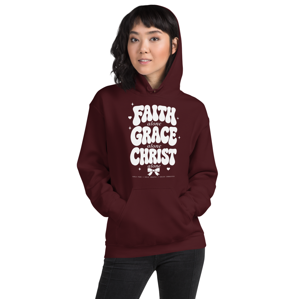 Faith Grace Christ Alone Gildan 18500 Hoodie, Christian Hoodie, Sola Fide Sola Gratia Solus Christus Sweatshirt, Faith Gift