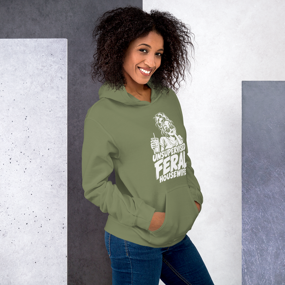 Unsupervised Feral Housewife Gildan® 18500 Hoodie