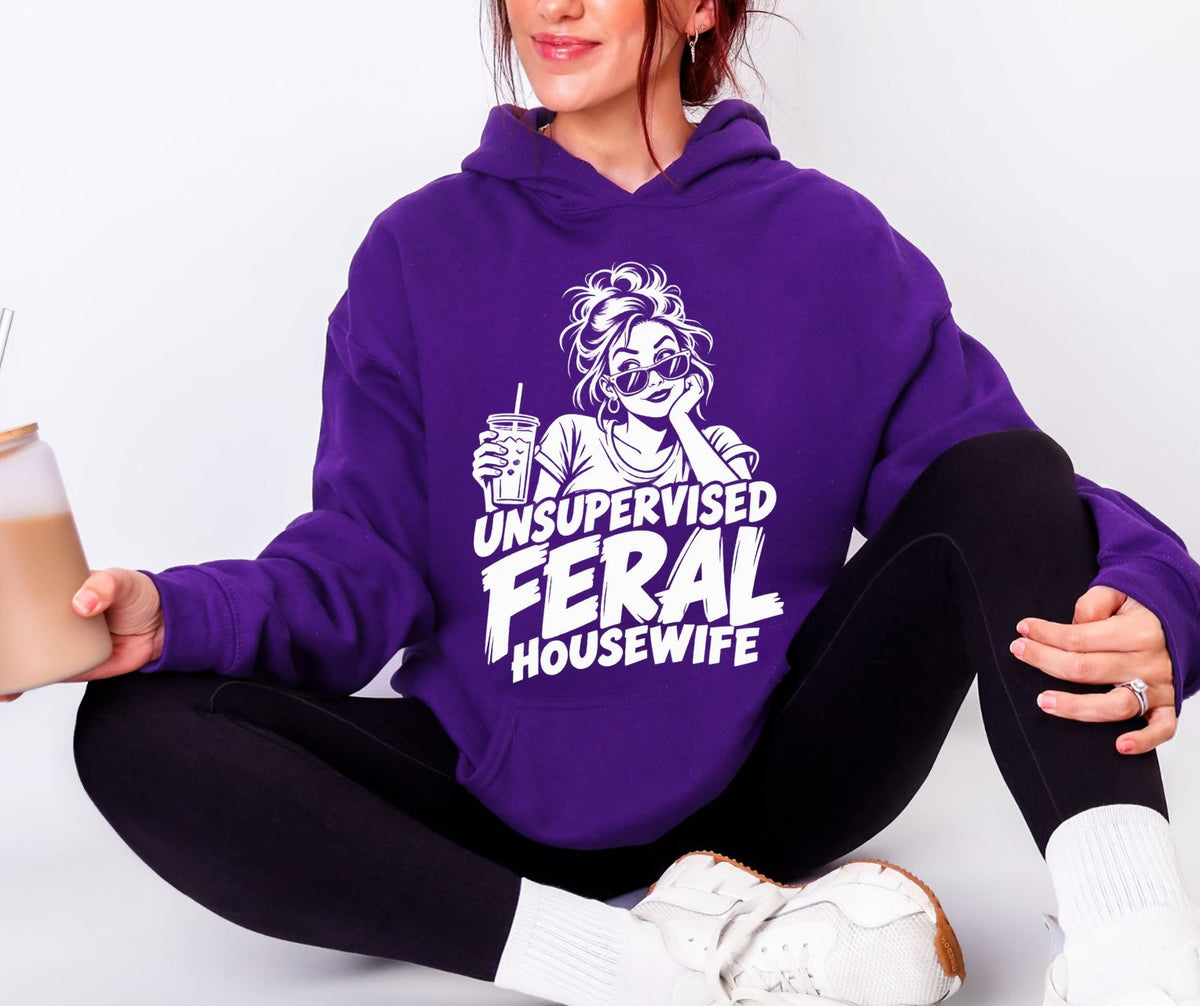 Unsupervised Feral Housewife Gildan® 18500 Hoodie