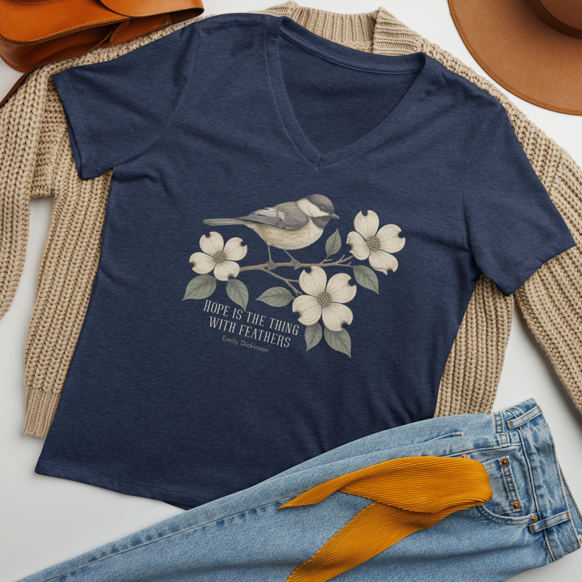 Hope Is the Thing With Feathers BELLA+CANVAS® Women’s V-Neck