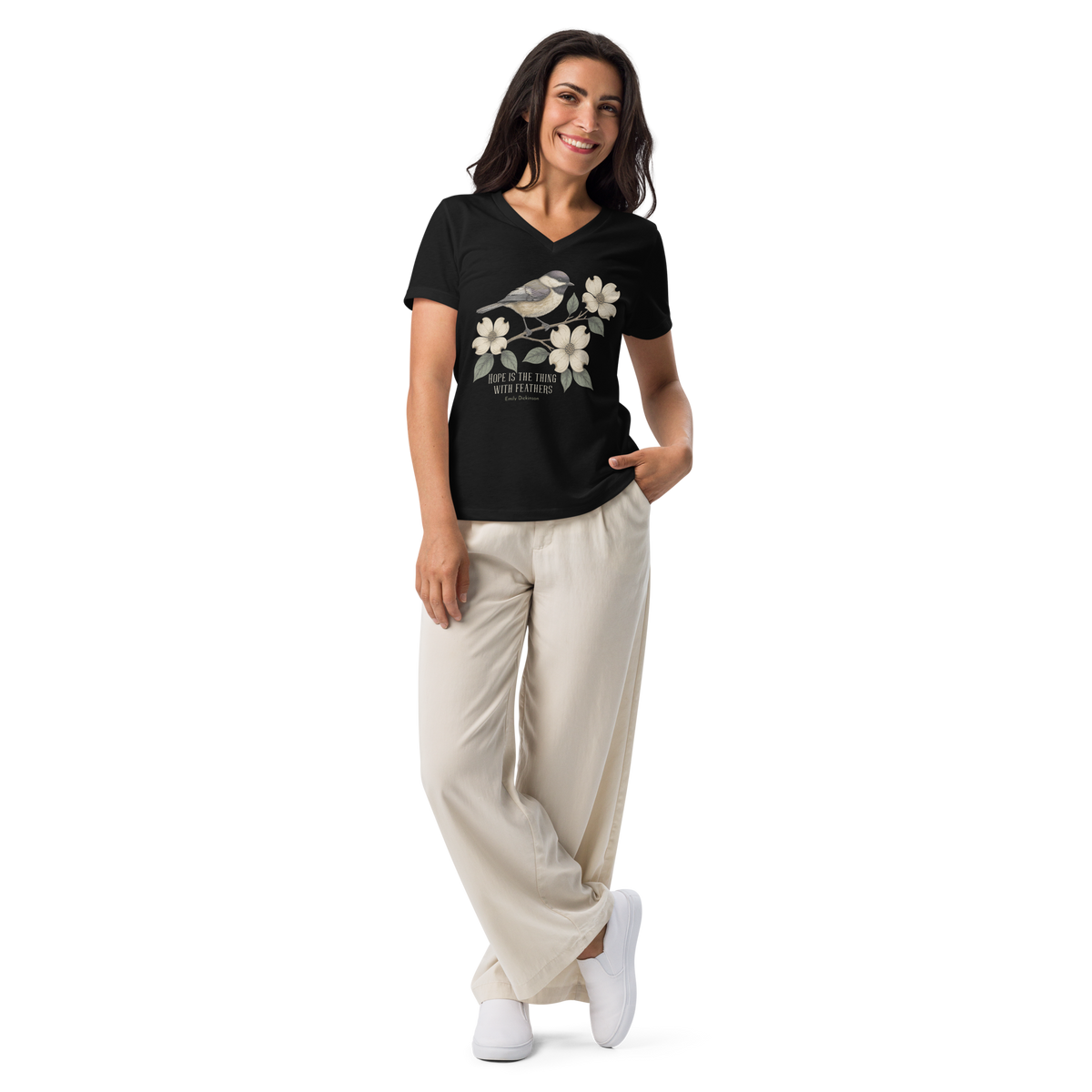 Hope Is the Thing With Feathers BELLA+CANVAS® Women’s V-Neck